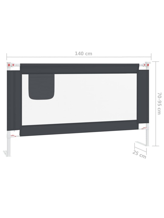Turvalaita sänkyyn tummanharmaa 140x25 cm kangas