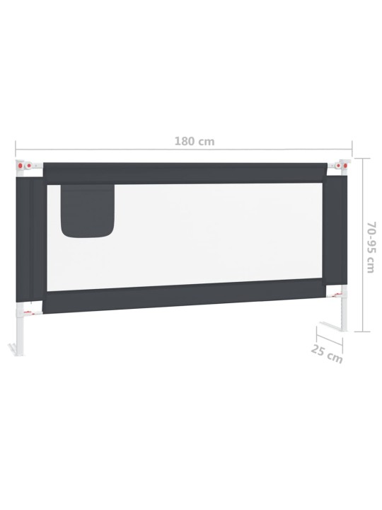 Turvalaita sänkyyn tummanharmaa 180x25 cm kangas