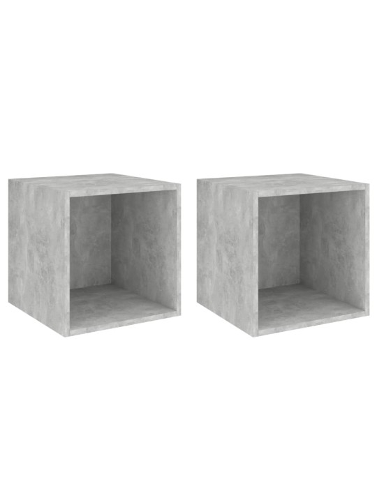 Seinäkaapit 2 kpl betoninharmaa 37x37x37 cm tekninen puu