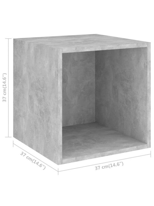 Seinäkaapit 2 kpl betoninharmaa 37x37x37 cm tekninen puu