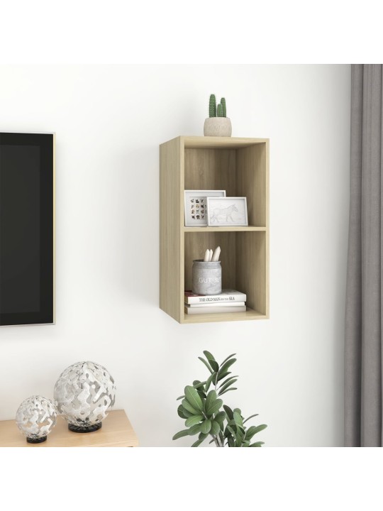 Seinäkiinnitettävä tv-taso sonoma 37x37x72 cm tekninen puu