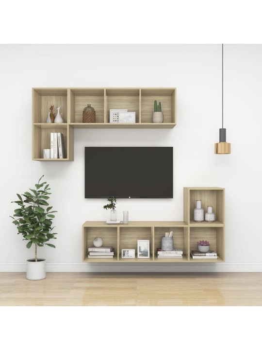 Seinäkiinnitettävä tv-taso sonoma 37x37x72 cm tekninen puu