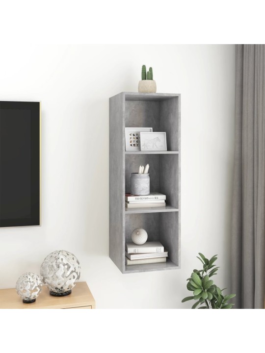 Seinäkiinnitettävä tv-taso harmaa 37x37x107 cm tekninen puu