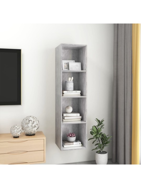 Seinäkiinnitettävä tv-taso harmaa 37x37x142,5 cm tekninen puu
