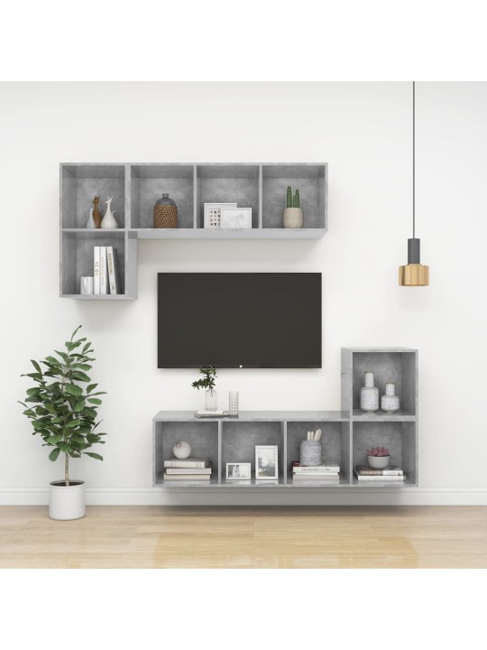 Seinäkiinnitettävä tv-taso harmaa 37x37x142,5 cm tekninen puu