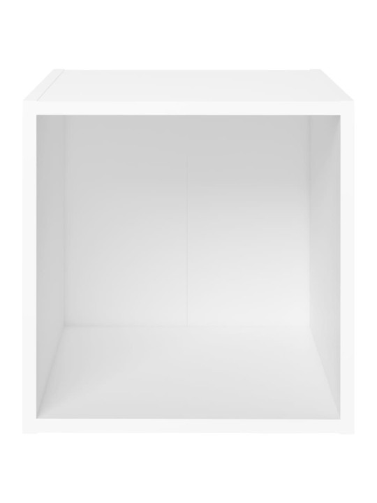 TV-tasot 2 kpl valkoinen 37x35x37 cm lastulevy
