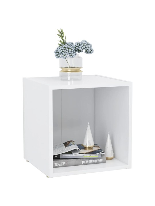 TV-tasot 2 kpl valkoinen 37x35x37 cm lastulevy