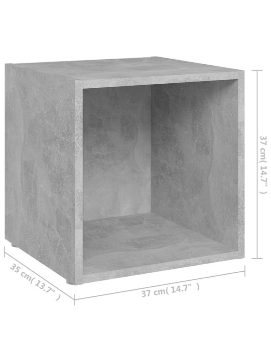 TV-tasot 2 kpl betoninharmaa 37x35x37 cm lastulevy