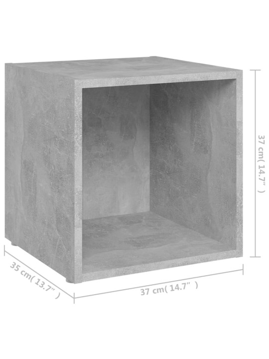 TV-tasot 4 kpl betoninharmaa 37x35x37 cm lastulevy