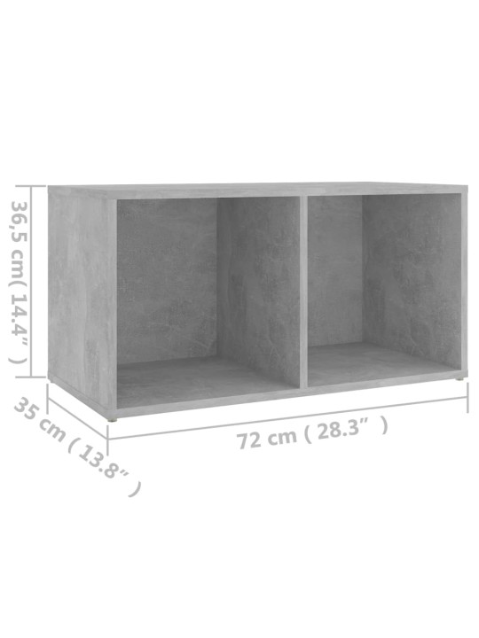 TV-taso betoninharmaa 72x35x36,5 cm lastulevy