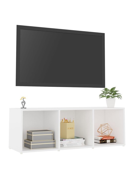 Tv-taso valkoinen 107x35x37 cm lastulevy