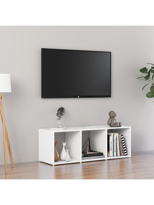 Tv-taso valkoinen 107x35x37 cm lastulevy