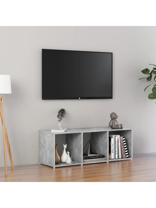 Tv-taso betoninharmaa 107x35x37 cm tekninen puu