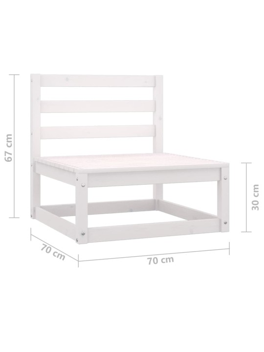 3-osainen puutarhasohvasarja valkoinen täysi mänty