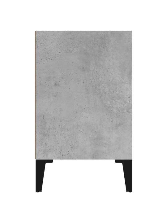 Yöpöytä metallijaloilla betoninharmaa 40x30x50 cm