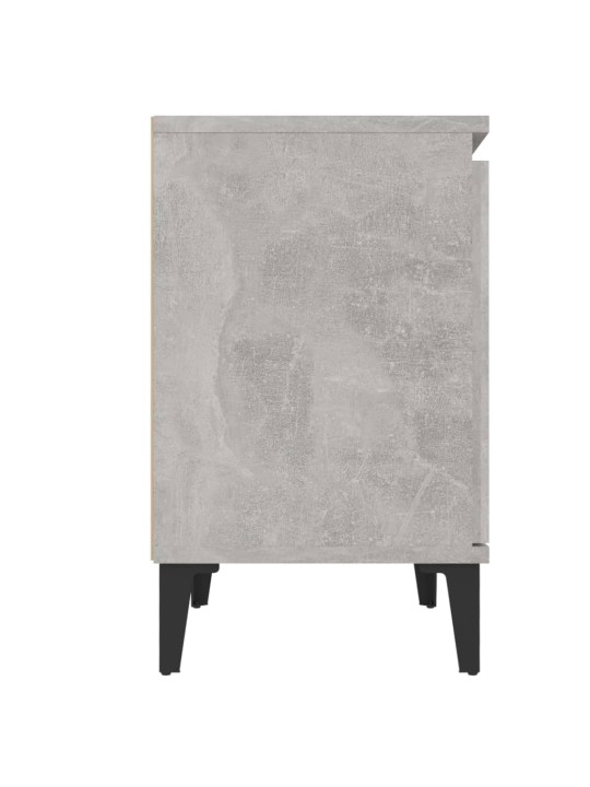 Yöpöytä metallijaloilla betoninharmaa 40x30x50 cm