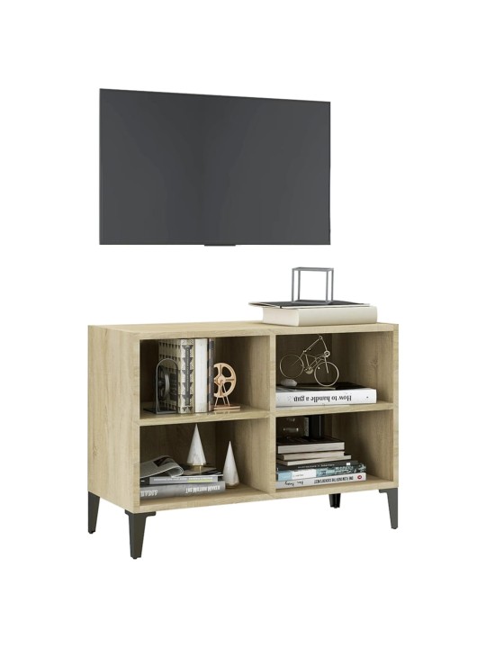 Tv-taso metallijaloilla sonoma-tammi 69,5x30x50 cm