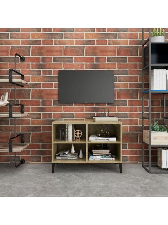 Tv-taso metallijaloilla sonoma-tammi 69,5x30x50 cm