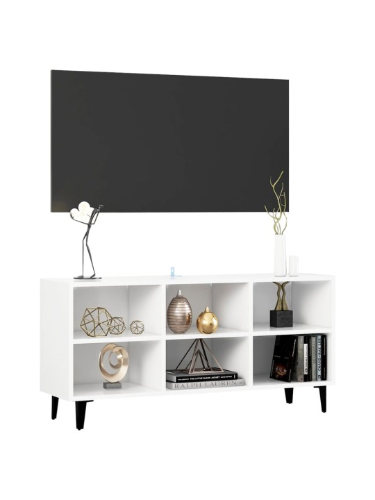 Tv-taso metallijaloilla valkoinen 103,5x30x50 cm
