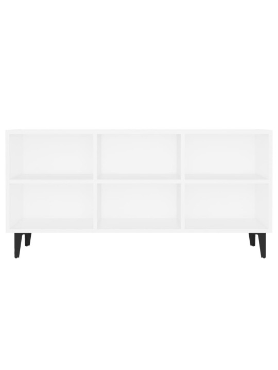 Tv-taso metallijaloilla valkoinen 103,5x30x50 cm
