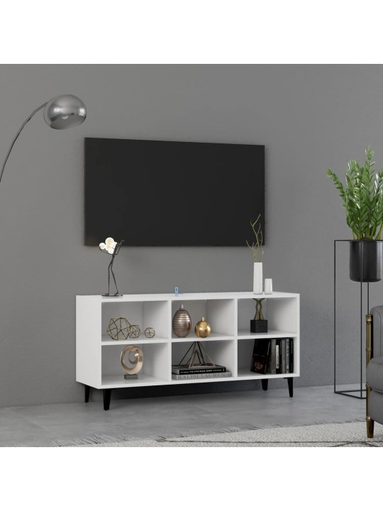 Tv-taso metallijaloilla valkoinen 103,5x30x50 cm