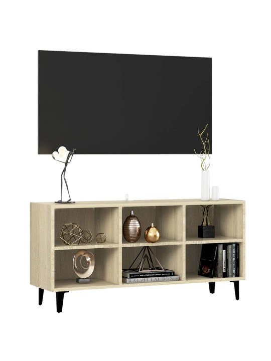 TV-taso metallijalat Sonoma-tammi 103,5x30x50 cm