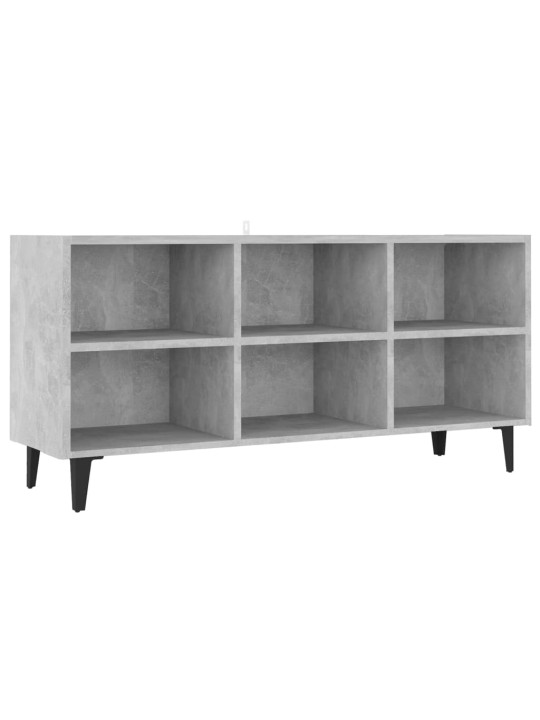 Tv-taso metallijaloilla betoninharmaa 103,5x30x50 cm