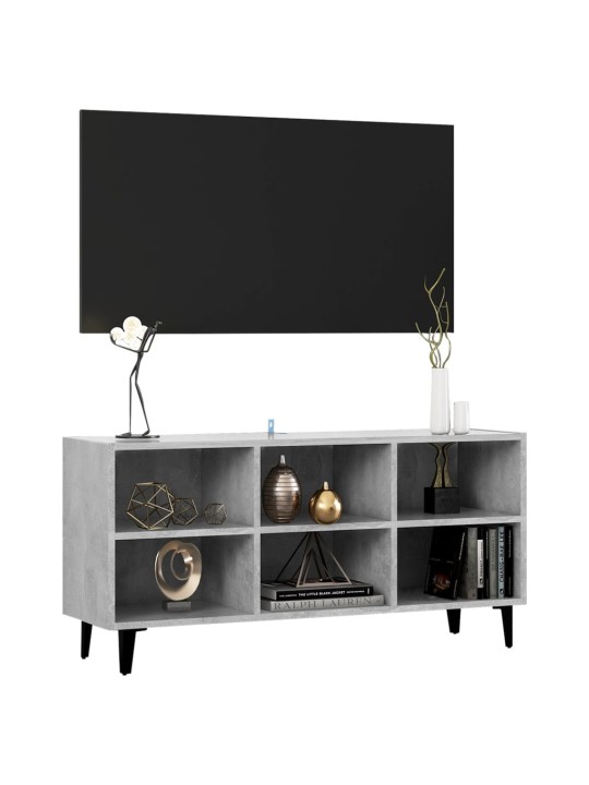 Tv-taso metallijaloilla betoninharmaa 103,5x30x50 cm