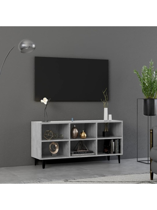 Tv-taso metallijaloilla betoninharmaa 103,5x30x50 cm