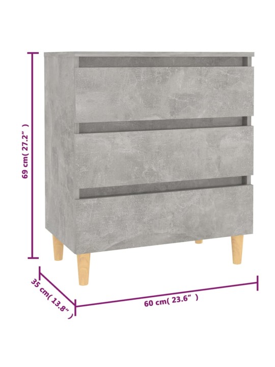 Senkki betoninharmaa 60x35x69 cm lastulevy