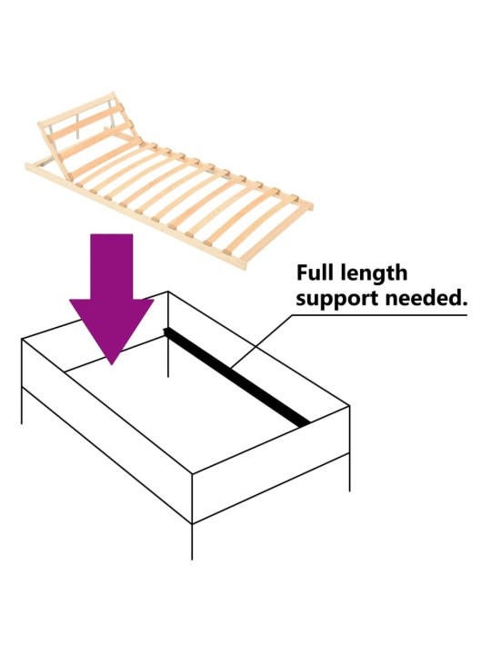 Sängyn sälepohja 13 sälettä säädettävä yläosa 80x200 cm