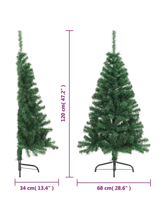 Tekojoulukuusen puolikas jalustalla vihreä 120 cm PVC