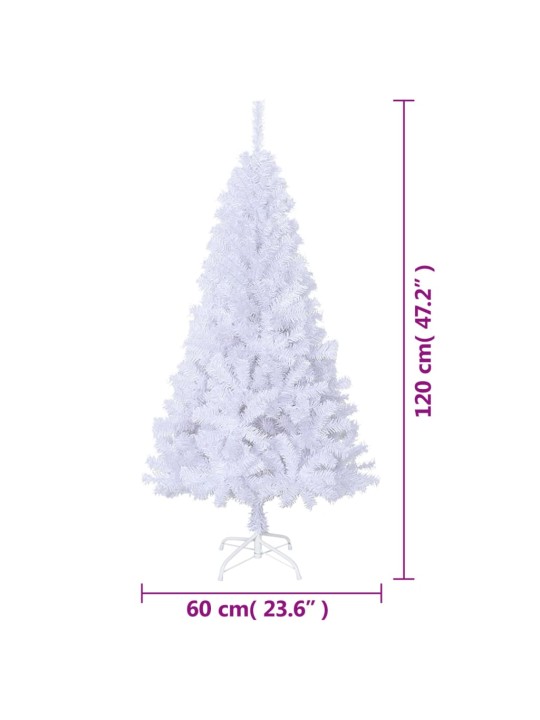 Tekojoulukuusi paksuilla oksilla valkoinen 120 cm PVC
