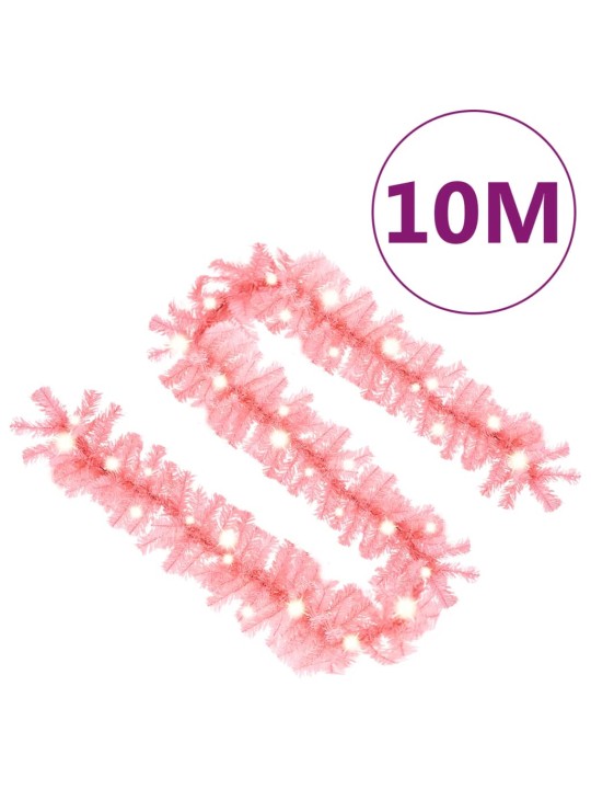 Jouluköynnös LED-valoilla 10 m pinkki