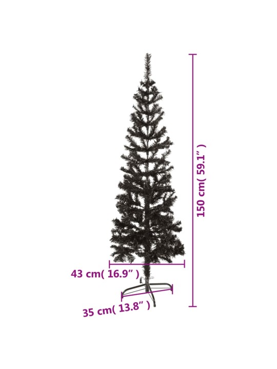 Ohut joulukuusi musta 150 cm