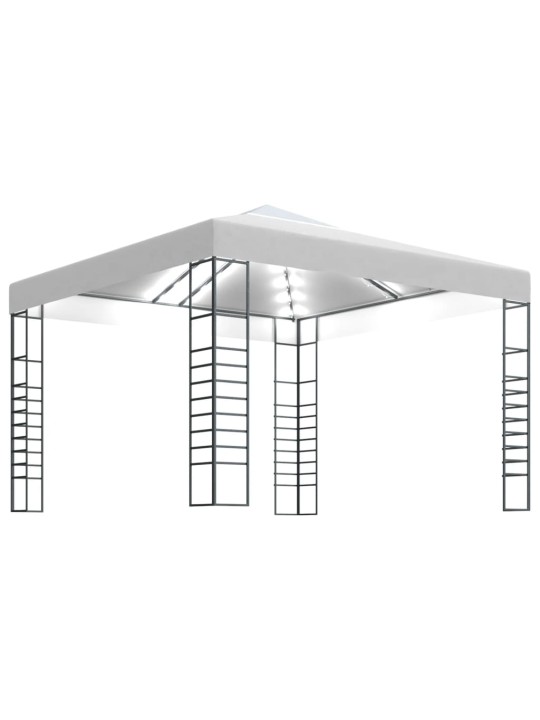 Puutarhakatos LED-valonauhoilla 3x3 m valkoinen