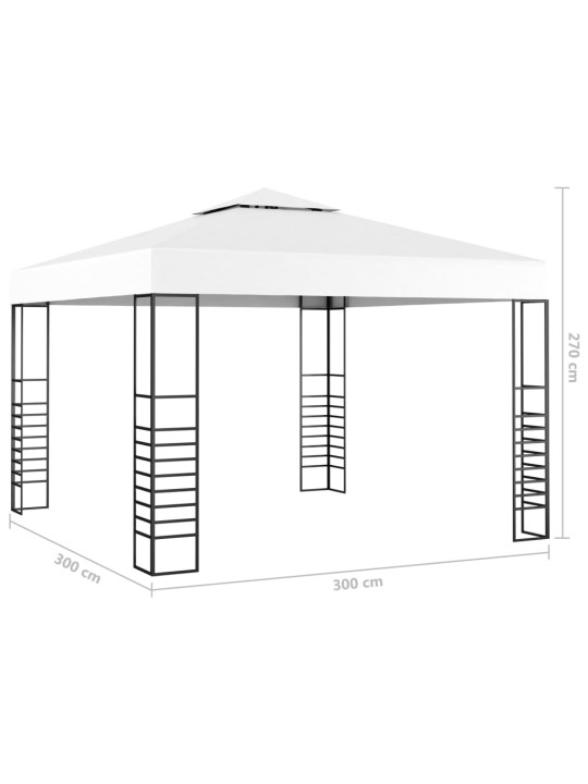 Puutarhakatos LED-valonauhoilla 3x3 m valkoinen