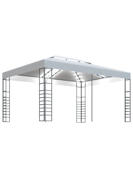 Huvimaja LED-valonauhoilla 4x3x2,7 m valkoinen