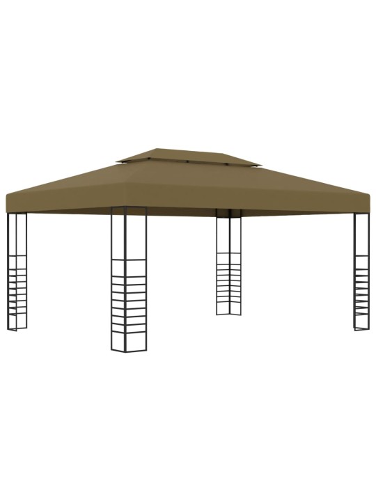 Huvimaja LED-valonauhoilla 3x4 m ruskeanharmaa