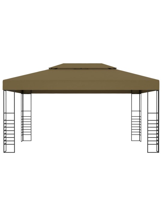 Huvimaja LED-valonauhoilla 3x4 m ruskeanharmaa