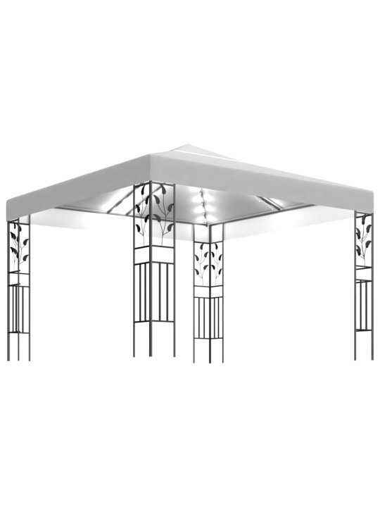 Huvimaja LED-valonauhoilla 3x3 m valkoinen