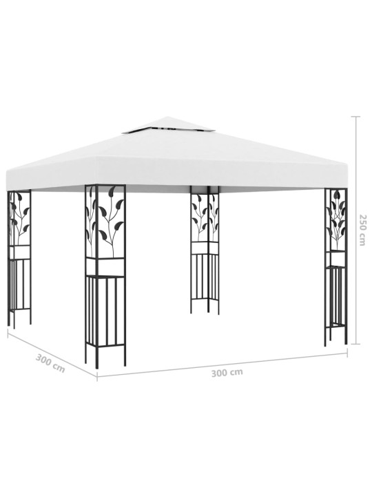 Huvimaja LED-valonauhoilla 3x3 m valkoinen