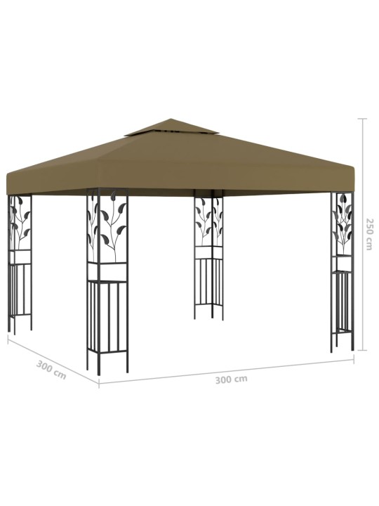 Huvimaja LED-valonauhoilla 3x3 m ruskeanharmaa