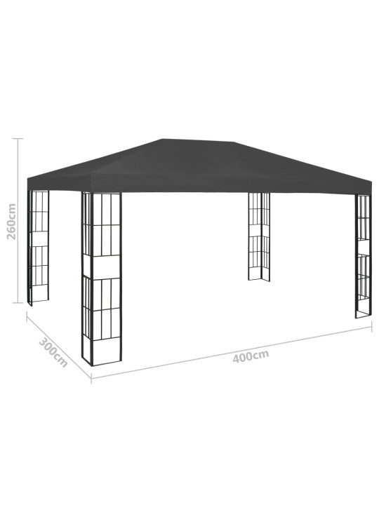 Huvimaja LED-valonauhoilla 3x4 m antrasiitti