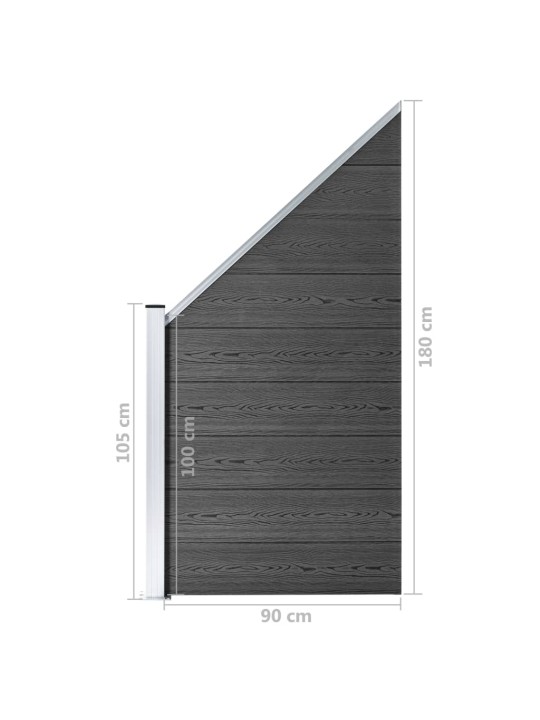 Aitapaneelisarja WPC 446x(105-186) cm musta