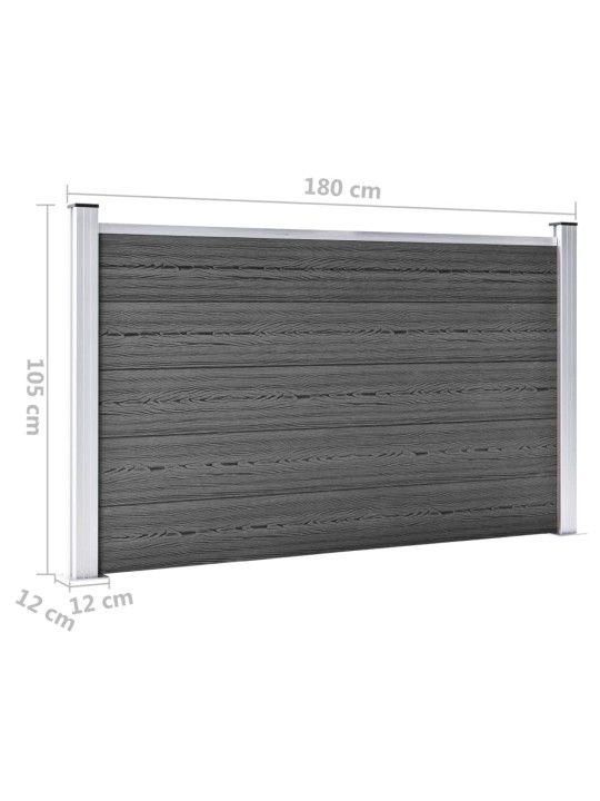 Aitapaneelisarja wpc 526x105 cm musta
