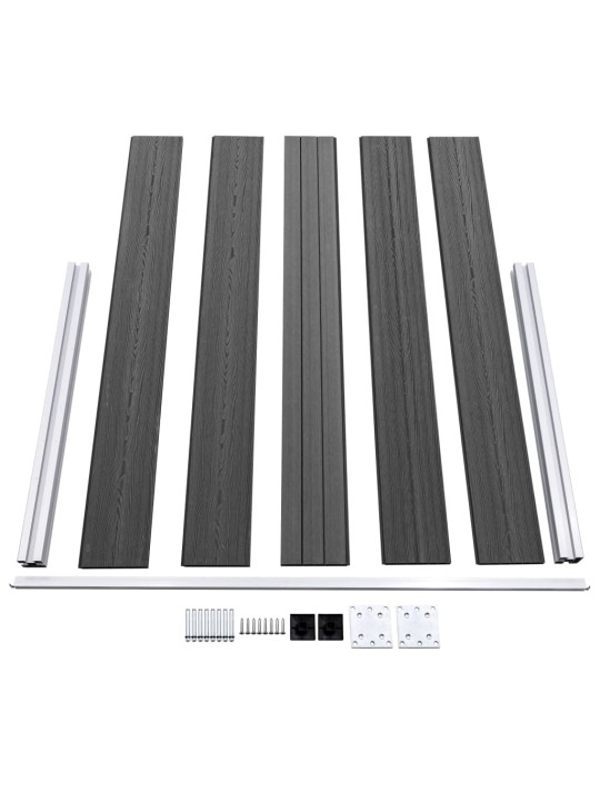 Aitapaneelisarja wpc 526x105 cm musta
