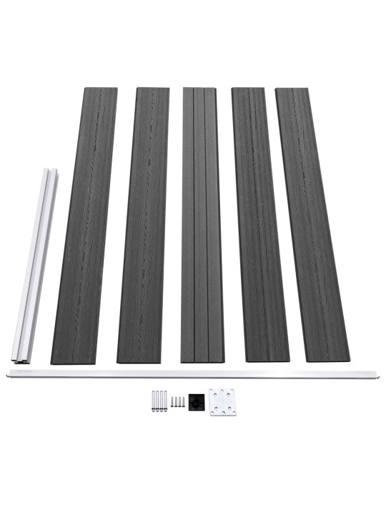 Aitapaneelisarja wpc 526x105 cm musta