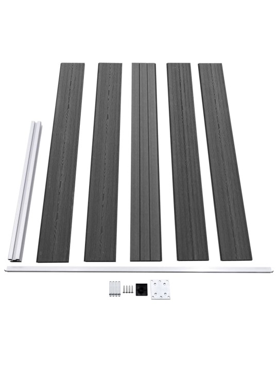 Aitapaneelisarja wpc 699x105 cm musta