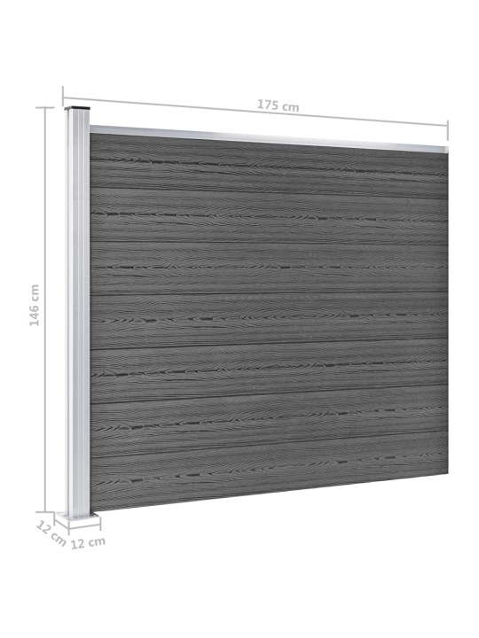 Aitapaneelisarja wpc 353x146 cm musta
